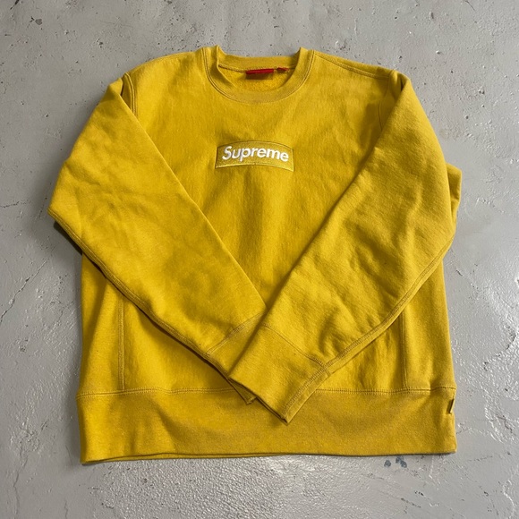 SUPREME Box Logo “BOGO” Mustard Box Logo Sweatshirt-S *GRAIL* - Picture 2 of 5